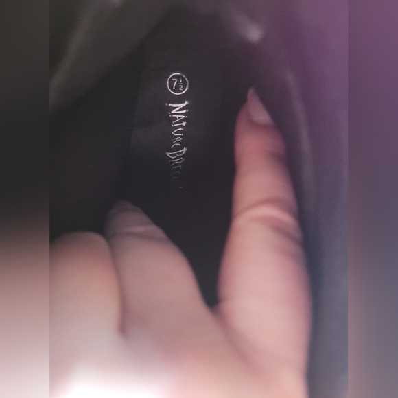 Ankle boots faux fur and leather cowboy style in black size 7'5 - Picture 6 of 8